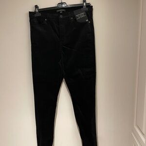 Banana Republic Black Velvet Mid Rise Skinny Ankle  Pants